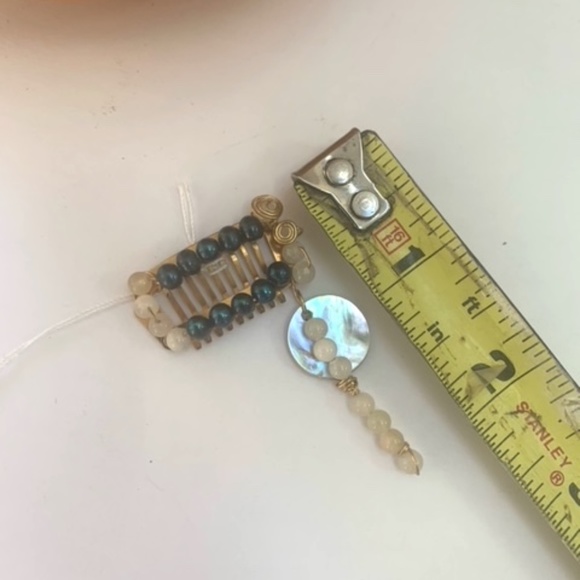 Children's Small Blue & White Handmade Hair Comb - Picture 7 of 7